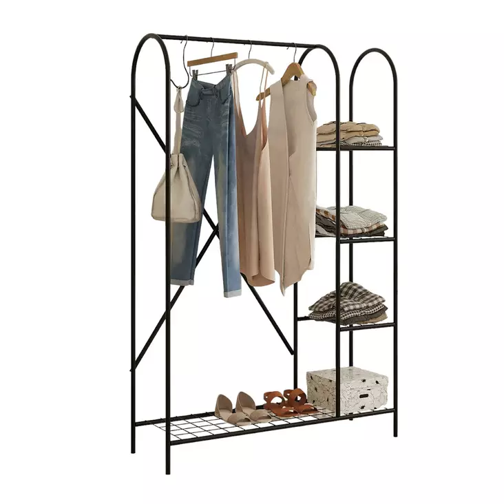 Hallmöbel Hanah Home Peter Svart Metall 105x163x31 cm - Hallskåp - 8684282608349 - 1