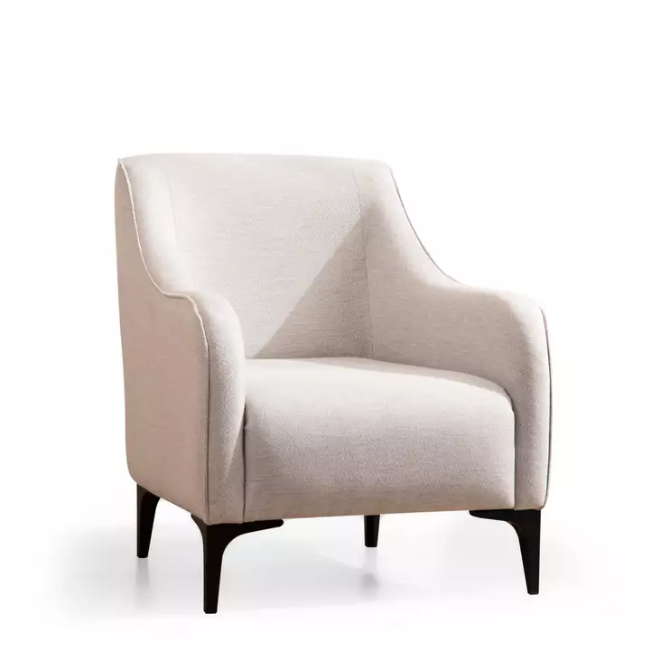 Öronlappsfåtölj Atelier del Sofa Belissimo Off-white Polyester 94x77x87 cm - Fåtöljer - 8683342950619 - 1