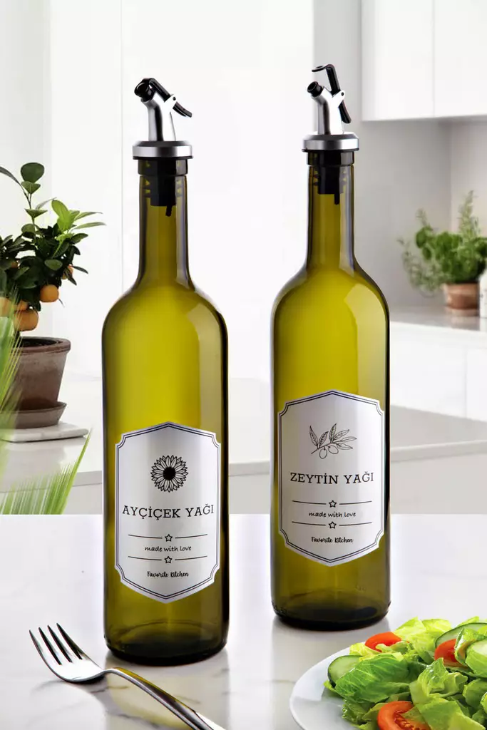 Oljedispenser Set Hermia Flerfärgad Amberglas 2 Delar - Dagliga köksartiklar - 8683743010219 - 1