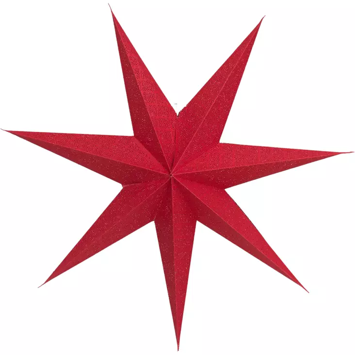 PaperitÃ¤hti 7 sakarinen punainen 75 cm - Juldekorationer och textilier - 6410416001999 - 1