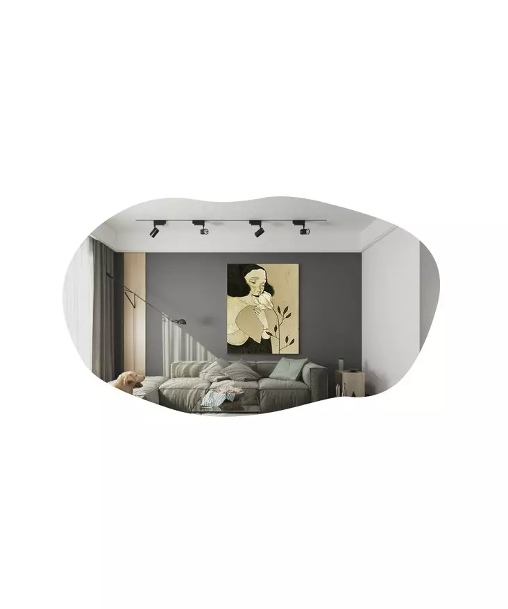 Spegel, svart, 52 cm x 89 cm, tålig, lätt att montera - Speglar - 8683743822669 - 1