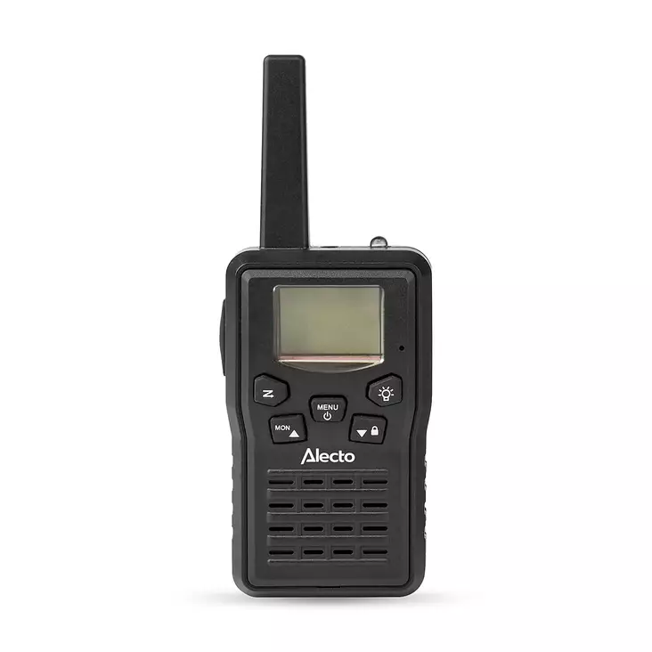 Walkie-Talkie Set | 2 handenheter | Upp till 10 km | Frekvenskanaler: 8 | PTT / VOX | 360 min | Laddningsstation ingår | Hörlursutgång | Svart - Walkie-talkies och megafoner - 8711902102489 - 11