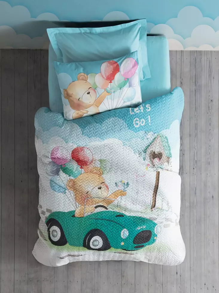 Ranforce överkastset för ungdomar, blå, 180 x 230 cm, 100 % bomull, maskintvättbar - Överkast och plädar - 8683742575689 - 1