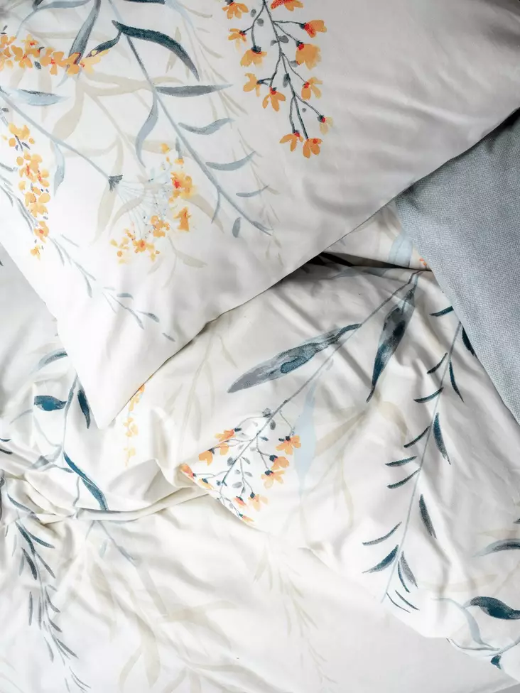 Påslakanset Dubbel L'essentiel Hiedra Indigo Blå Bomull 200x220 cm 240x260 cm 50x70 cm - Lakan och örngott - 8684283402779 - 1