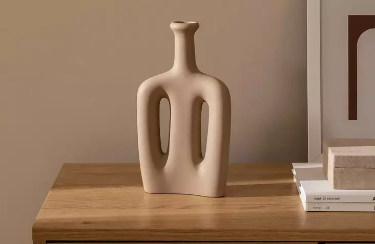 Vas Aberto Design CY0123 Brun Keramik 15x5x27 cm - Hängande blomkrukor och vaser - 8684282979159 - 1