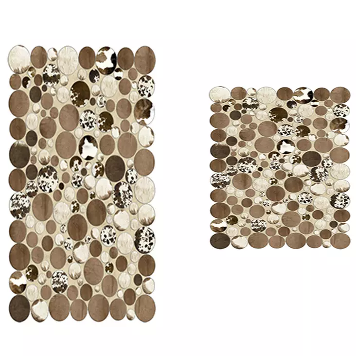 Badrumsmatta Set Mijölnir Brun 100% Polyester Halkfri Antibakteriell Maskintvättbar 50x60 cm & 60x100 cm - Badrumsmattor och våtrumsmattor - 8682870988309 - 1
