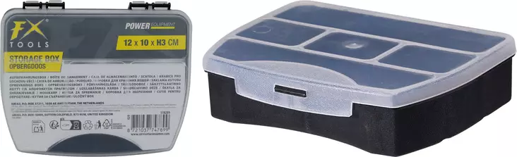 Förvaringslåda med 8 fack i plast, 12 x 10 x 3 cm - Verktygslådor och -väskor - 8721037747899 - 1