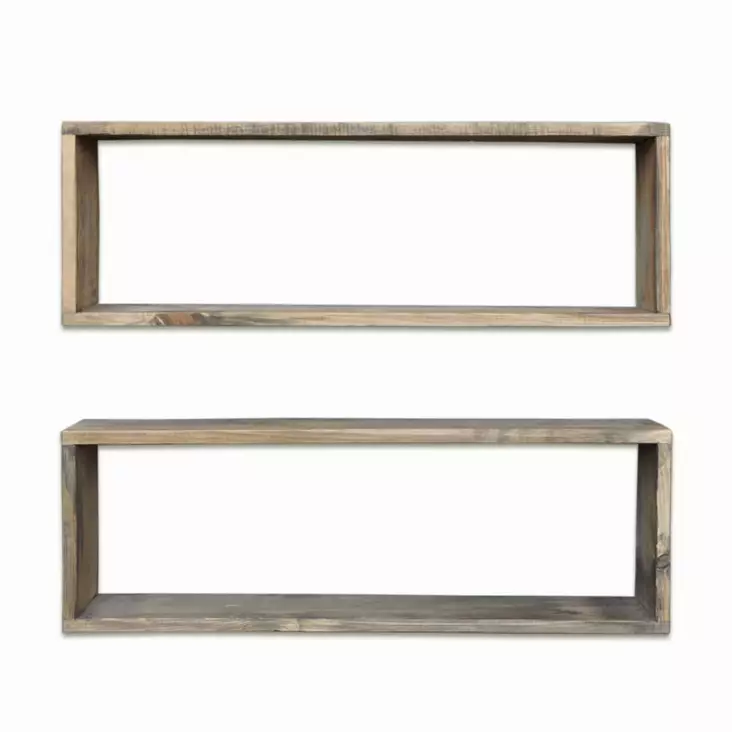 Vägghylla Hanah Home Aa007 Valnöt Massivt Trä 70x20x12 cm - Vägghyllor - 8681875072099 - 1