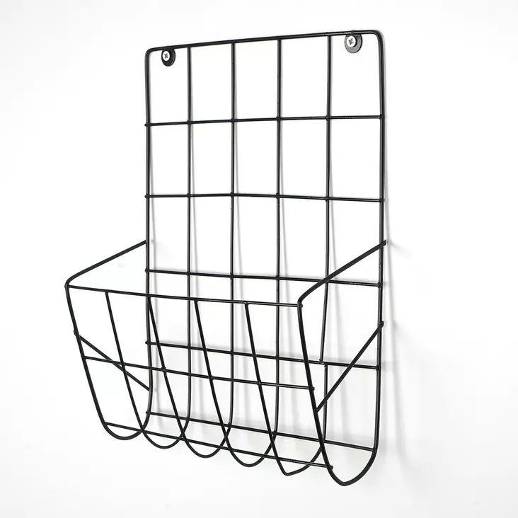 Väggorganisatör Wallity Svart Metall 26x29x10 cm - Klädhängare - 8683743842209 - 1