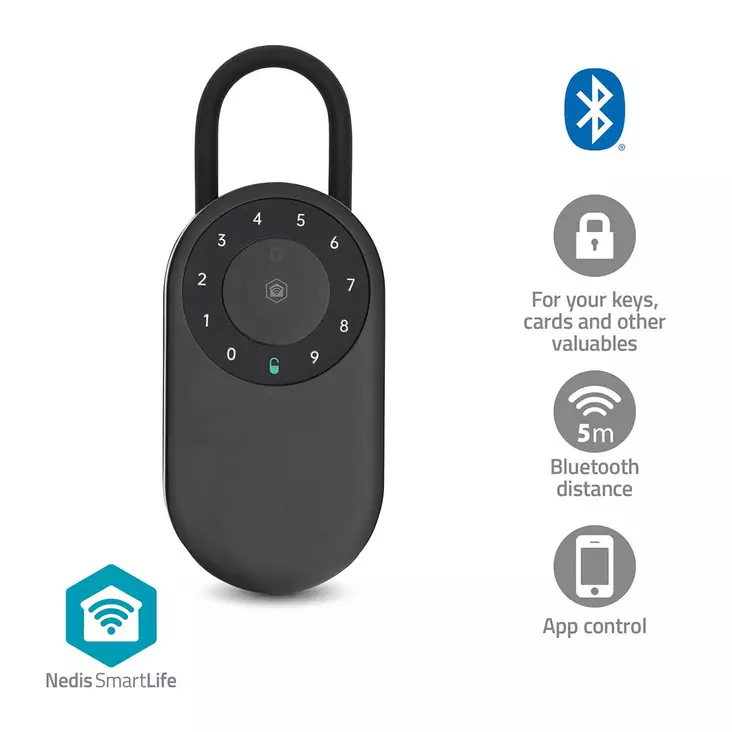 SmartLife nyckelskåp | Bluetooth® | Utomhus | Siffra | IP65 | Svart - Dörrklockor och dörrkameror - 5412810475209 - 1