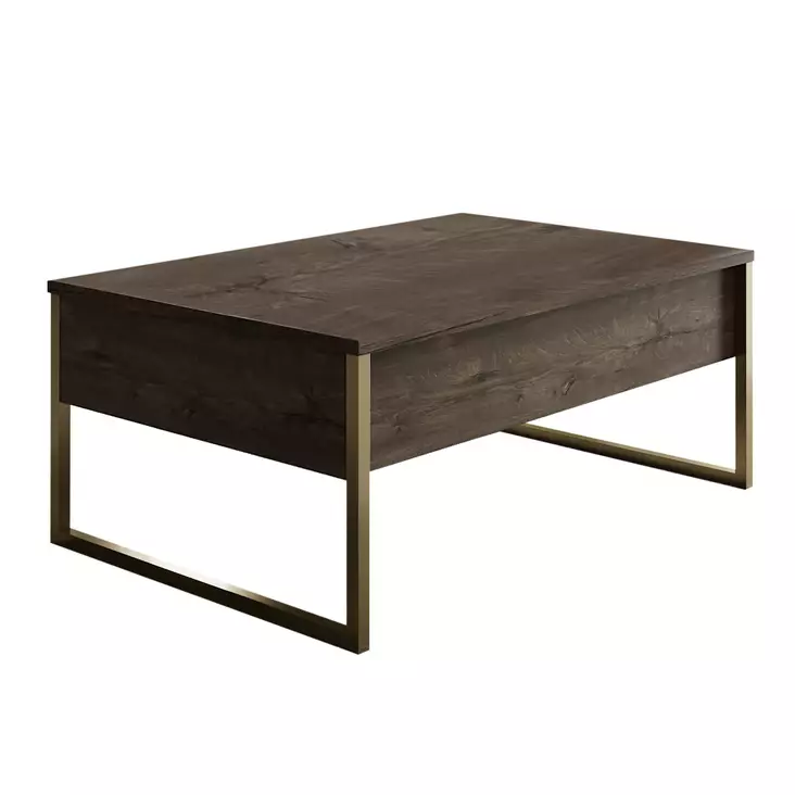 Soffbord Hanah Home Luxe Valnöt Guld Spånskiva 90x60x40 cm - Soffbord - 8683743791149 - 1