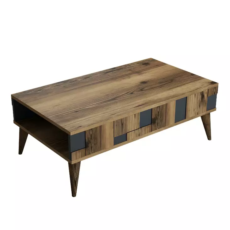 Soffbord Hanah Home Madrid Valnöt Antracit Spånskiva 105x37,6x60 cm - Soffbord - 8683342169639 - 1