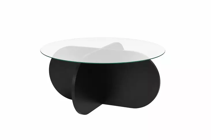 Soffbord Hanah Home Aeris Träsvart Härdat Glas Spånskiva 75x35x75 cm - Soffbord - 8684283687619 - 1