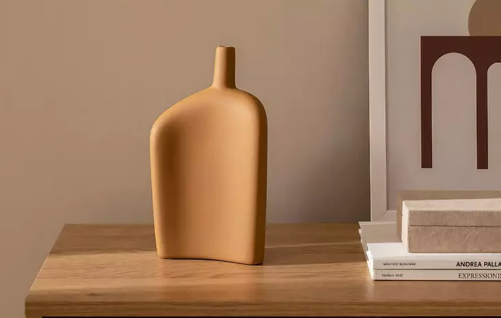 Vas Aberto Design CY0168 Tan Keramik 15x6x27 cm - Hängande blomkrukor och vaser - 8684282979579 - 1