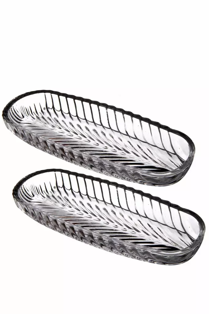 Bricksats (2 delar), transparent, 19 x 8 x 2,5 cm, tålig, lätt att rengöra - Serveringsfat - 8684283428069 - 1