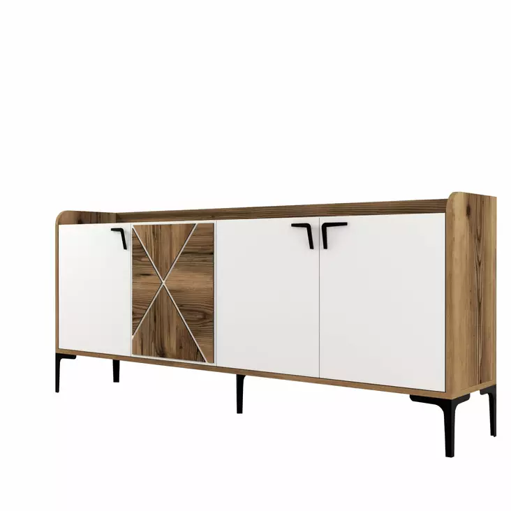 Konsolbord Hanah Home Venedik Valnöt Vit Spånskiva 180x78x35 cm - Byråer och skåp - 8683342719179 - 1