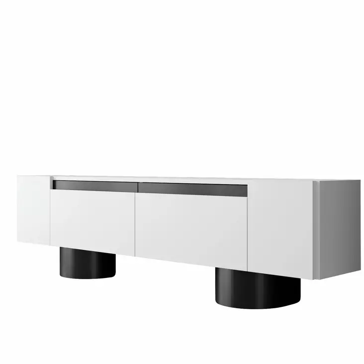 TV-bänk Hanah Home Bohem Vit Svart Spånskiva 180x50x30 cm - TV-bänkar - 8684283557189 - 1