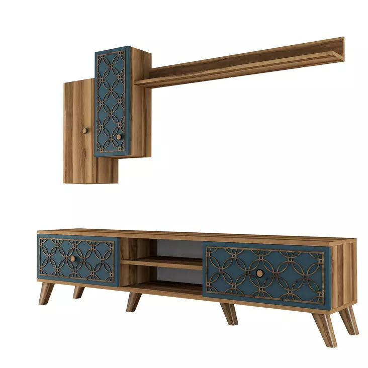 TV-bänk Hanah Home Class S Valnöt Spånskiva 180x44x35 cm - TV-bänkar - 8681875184389 - 1