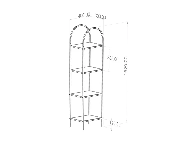 Bokhylla Hanah Home Mona Svart Härdat Glas 80x152x30 cm - Bokhyllor - 8684282573869 - 1