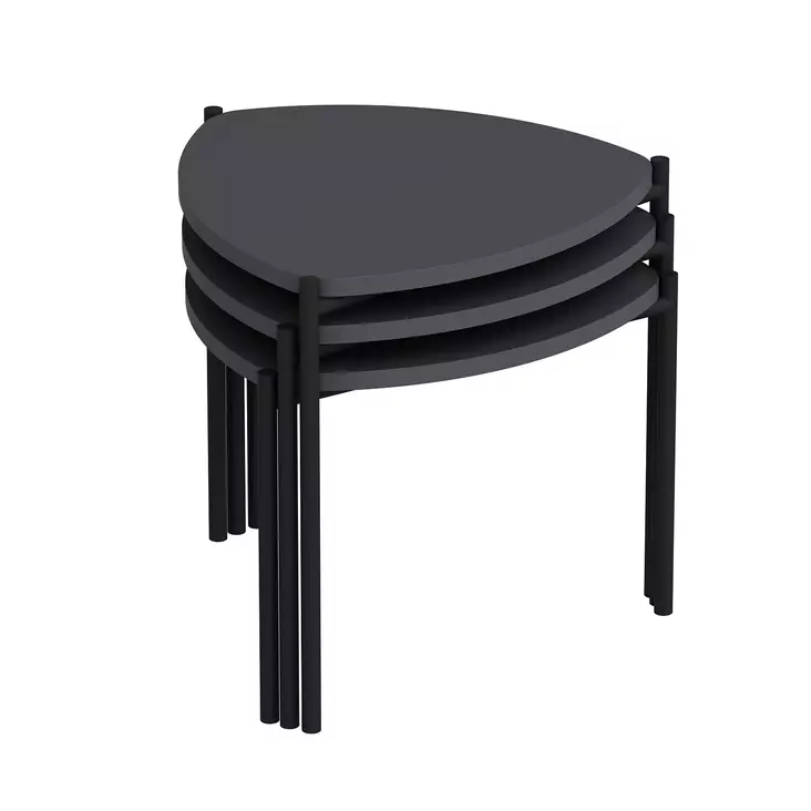 Nestingbord Hanah Home Lenny Antracit Spånskiva 45x45x45 45x40x45 45x35x45 cm - Sidobord och extrabord - 8683742465799 - 1