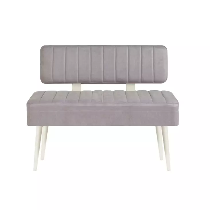 Bänk Hanah Home Vina 0701 Vit Grå Spånskiva 110x82,5x40 cm - Möbler - 8683742499879 - 1