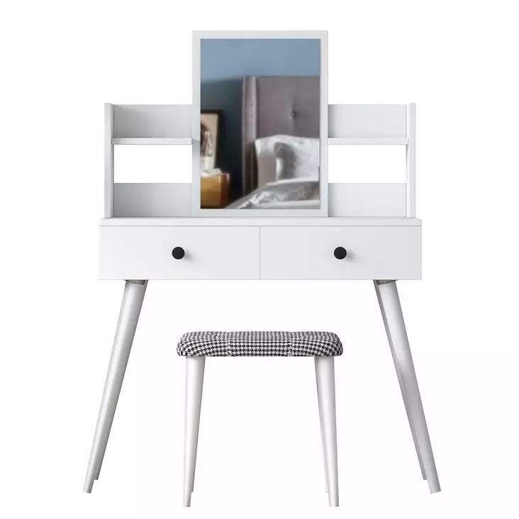 Sminkbord Hanah Home BJ102 Vit Spånskiva 103x111,8x40 cm - Toalettbord - 8683742031659 - 1