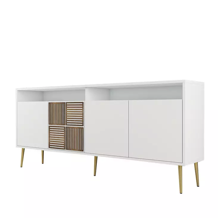Konsolbord Hanah Home Milan Vit Guld Spånskiva 180x77x35 cm - Byråer och skåp - 8684282465799 - 1