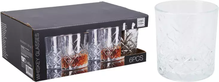 Whiskyglas kristallmönstrade 6 st 340 ml - Dricksglas - 8721037101219 - 1