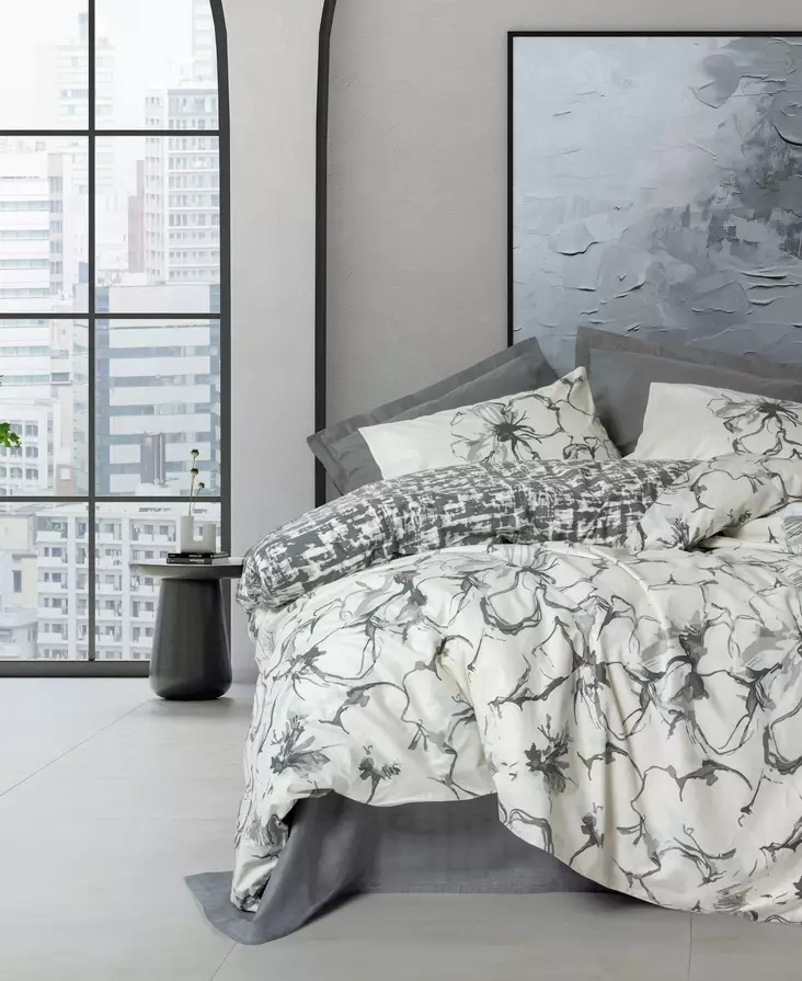 Påslakanset Enkel L'essentiel Hilaris Antracit Bomull 160x220 cm 180x240 cm 50x70 cm - Lakan och örngott - 8684283402939 - 1