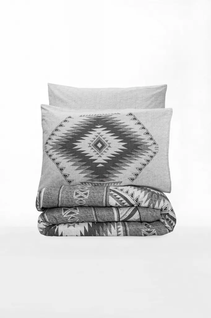 Påslakanset för enkelsäng Ranforce, antracit/vit, 160 x 220 cm, mjuk, lättskött - Lakan och örngott - 8683742574729 - 1