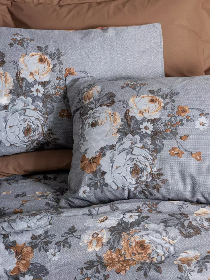 Påslakanset för enkelsäng Ranforce, brunt, 160 x 220 cm, mjukt, hållbart, lättskött - Lakan och örngott - 8684282476139 - 1