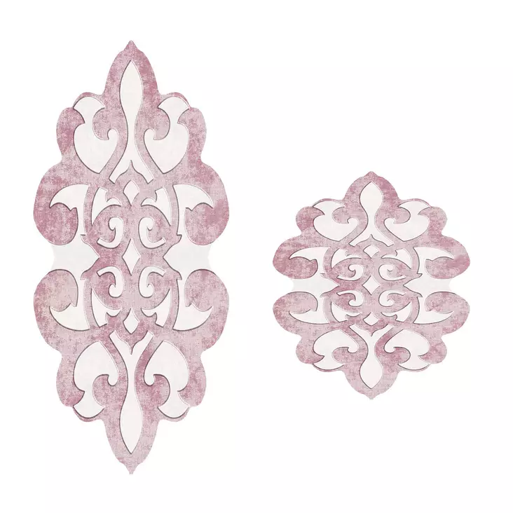 Badrumsmatta Set Mijölnir Puderrosa 100% Polyester Halkfri Antibakteriell Maskintvättbar 50x60 cm & 60x100 cm - Badrumsmattor och våtrumsmattor - 8682870989559 - 1