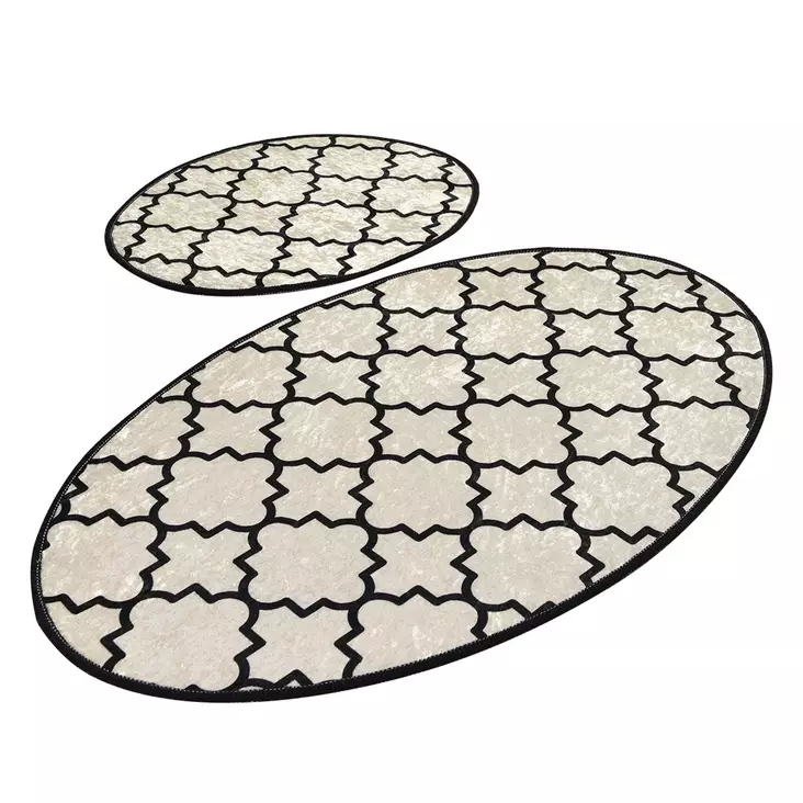 Badrumsmatta Set Mijölnir Flerfärgad 100% Polyester Antibakteriell Halkfri 50x60 cm & 60x100 cm - Badrumsmattor och våtrumsmattor - 8681875666199 - 1
