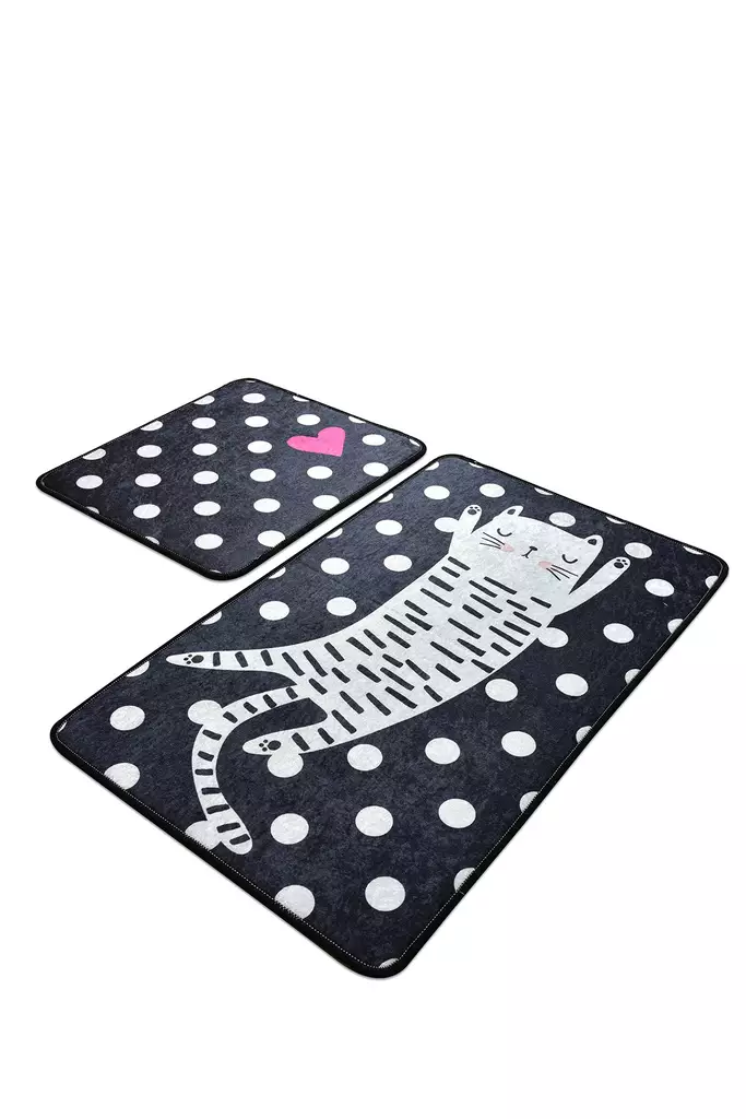 Badrumsmatta Set Mijölnir Flerfärgad Antibakteriell Halkfri 100% Polyester 50x60 cm & 60x100 cm - Badrumsmattor och våtrumsmattor - 8681875897999 - 1