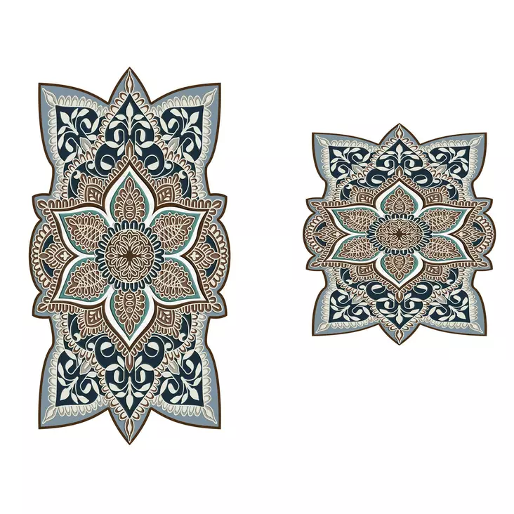 Badrumsmatta Set Mijölnir Krämvit 100% Polyester Halkfri Antibakteriell Maskintvättbar 50x60 cm & 60x100 cm - Badrumsmattor och våtrumsmattor - 8682870989399 - 1