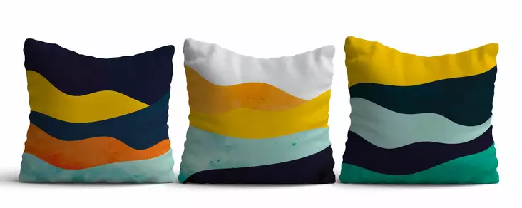 Kuddfodral Set Aberto Design Asr_plw25 Flerfärgad Polybomull 43x43 cm - Prydnadskuddar - 8684283661169 - 1