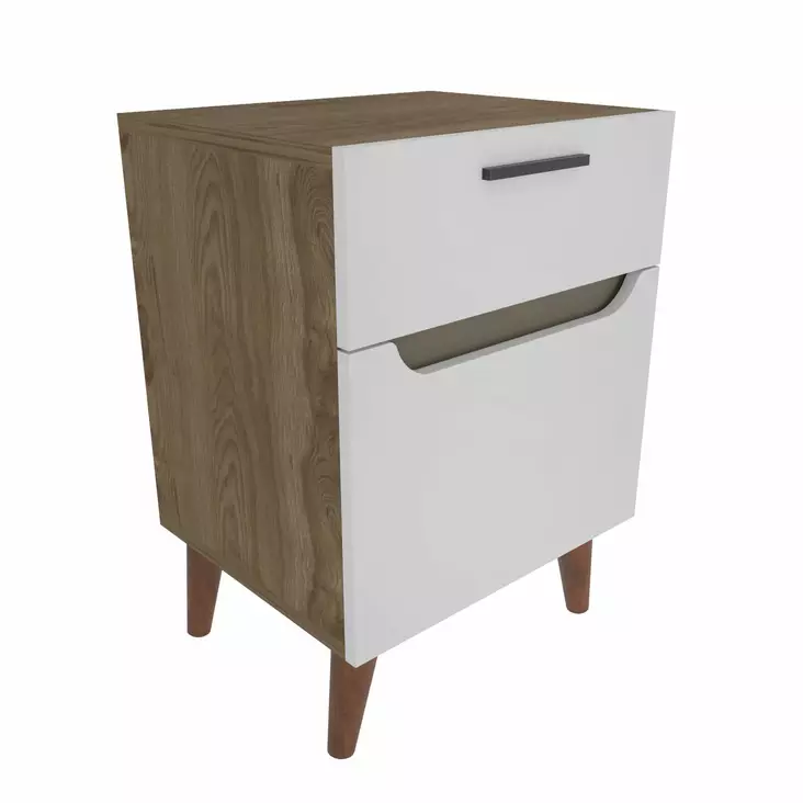 Sängbord Hanah Home Losso Vit Ek Spånskiva 45x36,8x63 cm - Nattduksbord - 8683743119899 - 1