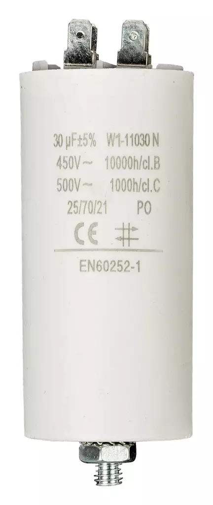 Kapacitor 450V + Earth 30.0uf / 450 v + Aarde - Reservdelar - W1-11030N - 1