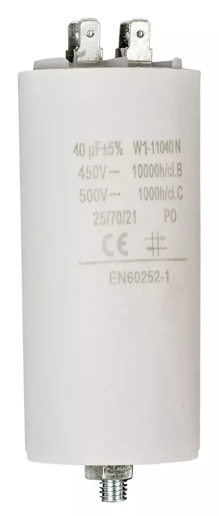 Kapacitor 450V + Earth 40.0uf / 450 v + Aarde - Reservdelar - W1-11040N - 1