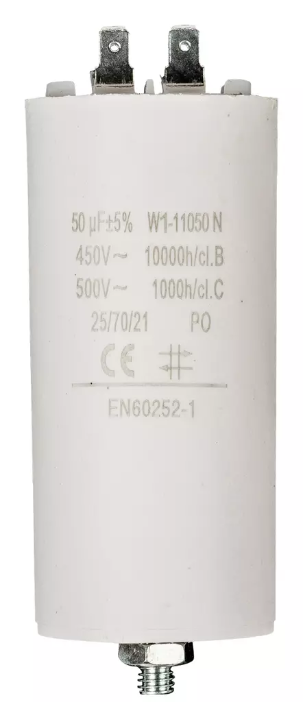 Kapacitor 450V + Earth 50.0uf / 450 v + Aarde - Reservdelar - W1-11050N - 1